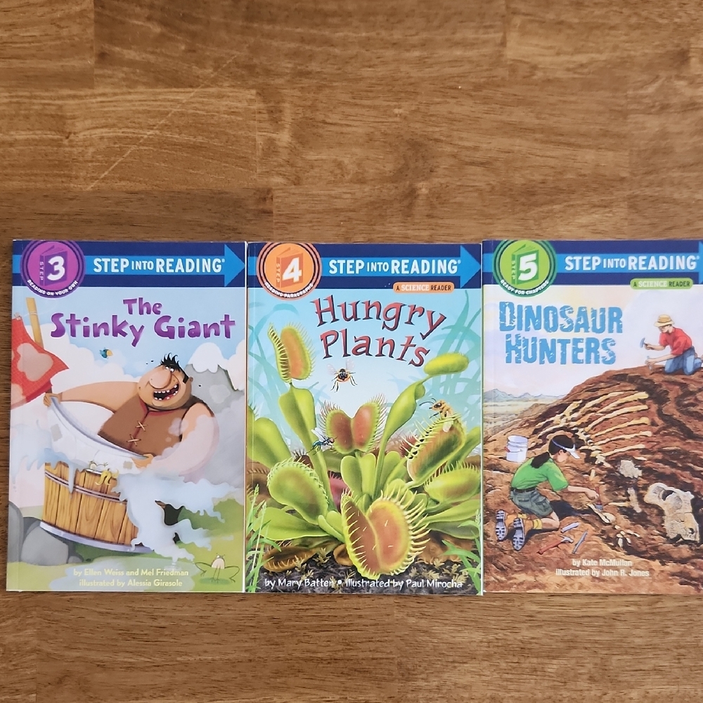 Kids Book Set - The Stinky Giant, Hungry Plants, Dinosaur Hunters